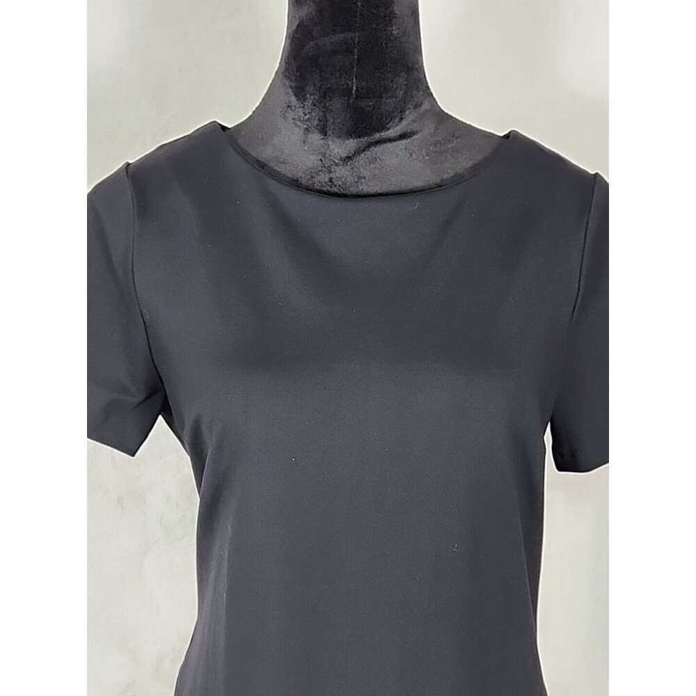 Tahari Judianne Round-Neck Short Sleeve Sheath Dress Women's 10 Black NWT - Picture 2 of 11